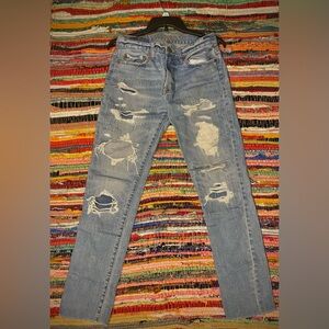 American Eagle Outfitters Light Blue Distressed Jeans